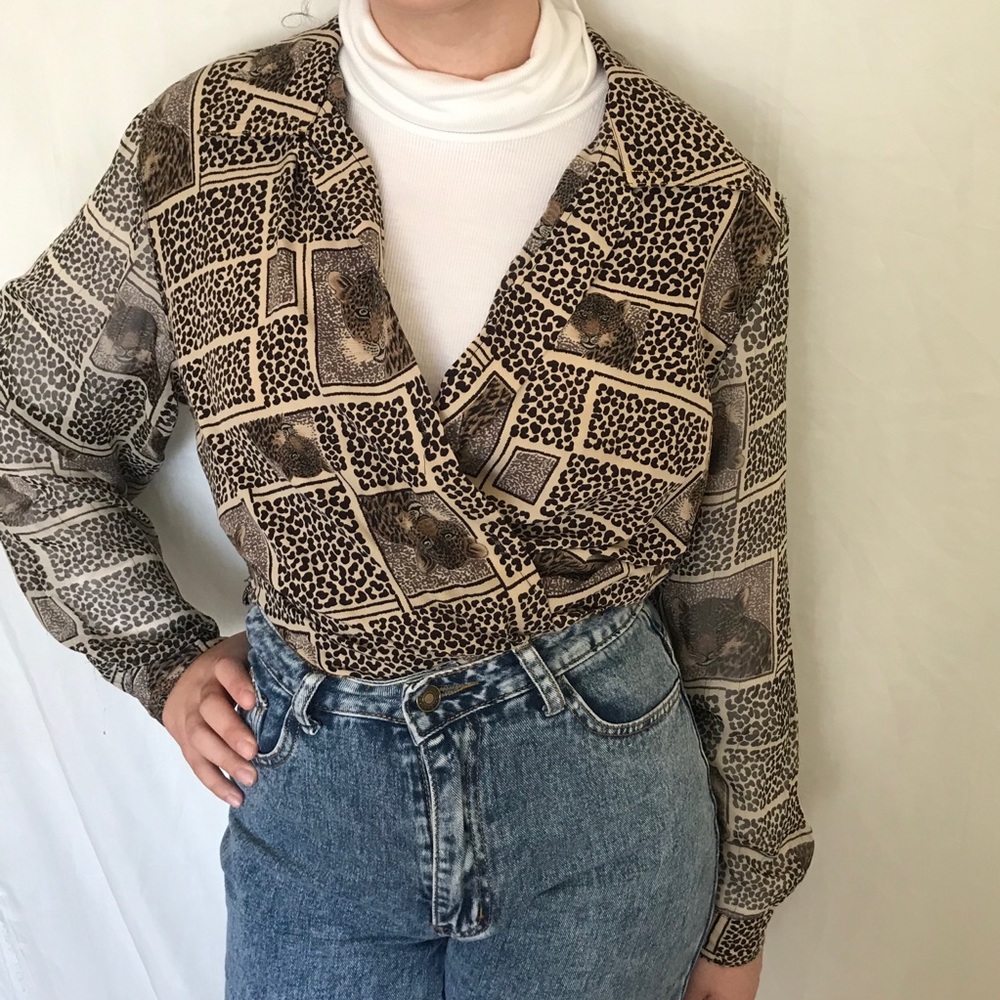 Vintage Animal print blouse
